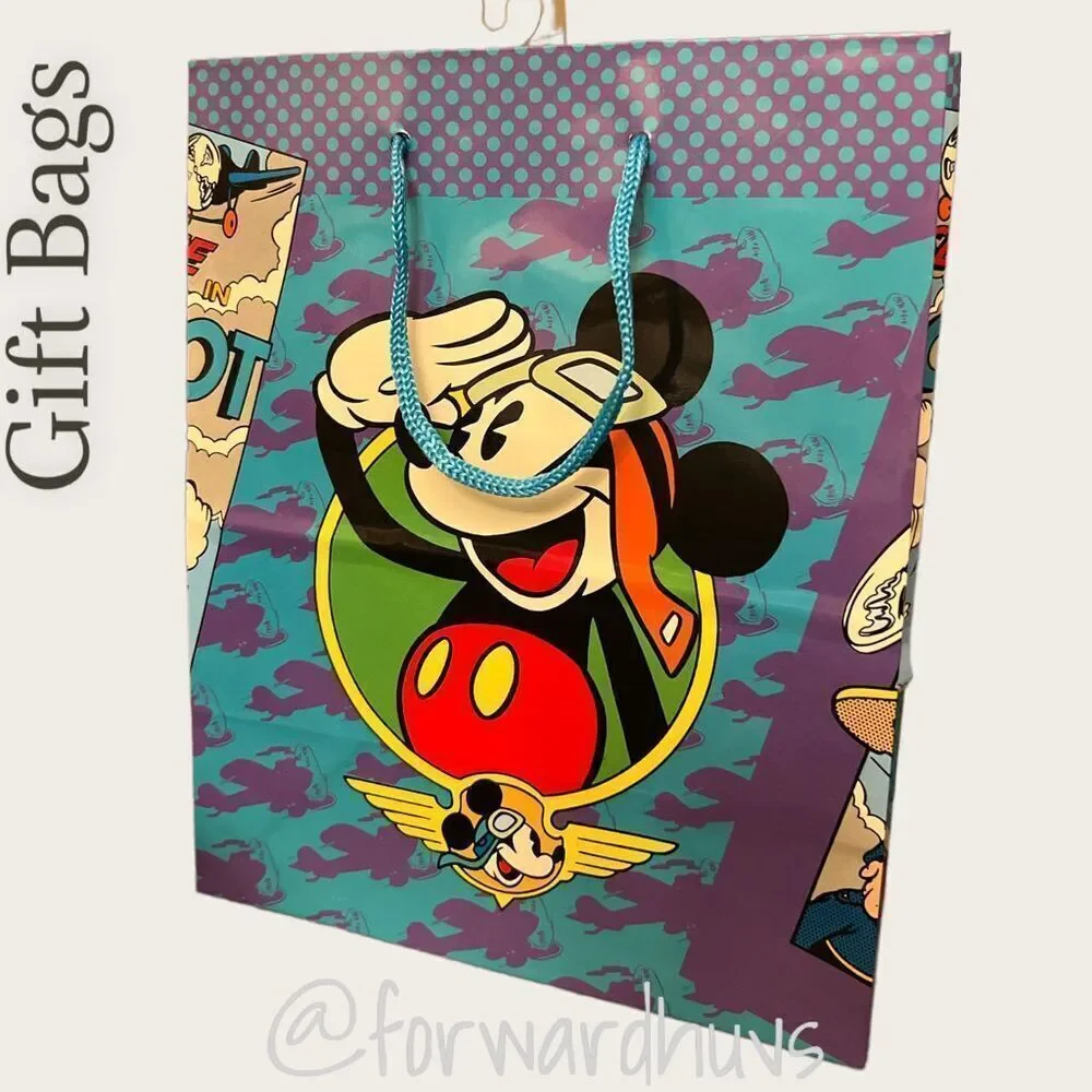 (12) 8.5” x 7.5” Vintage Cleo Mickey Mouse Pilot Gift Bags
